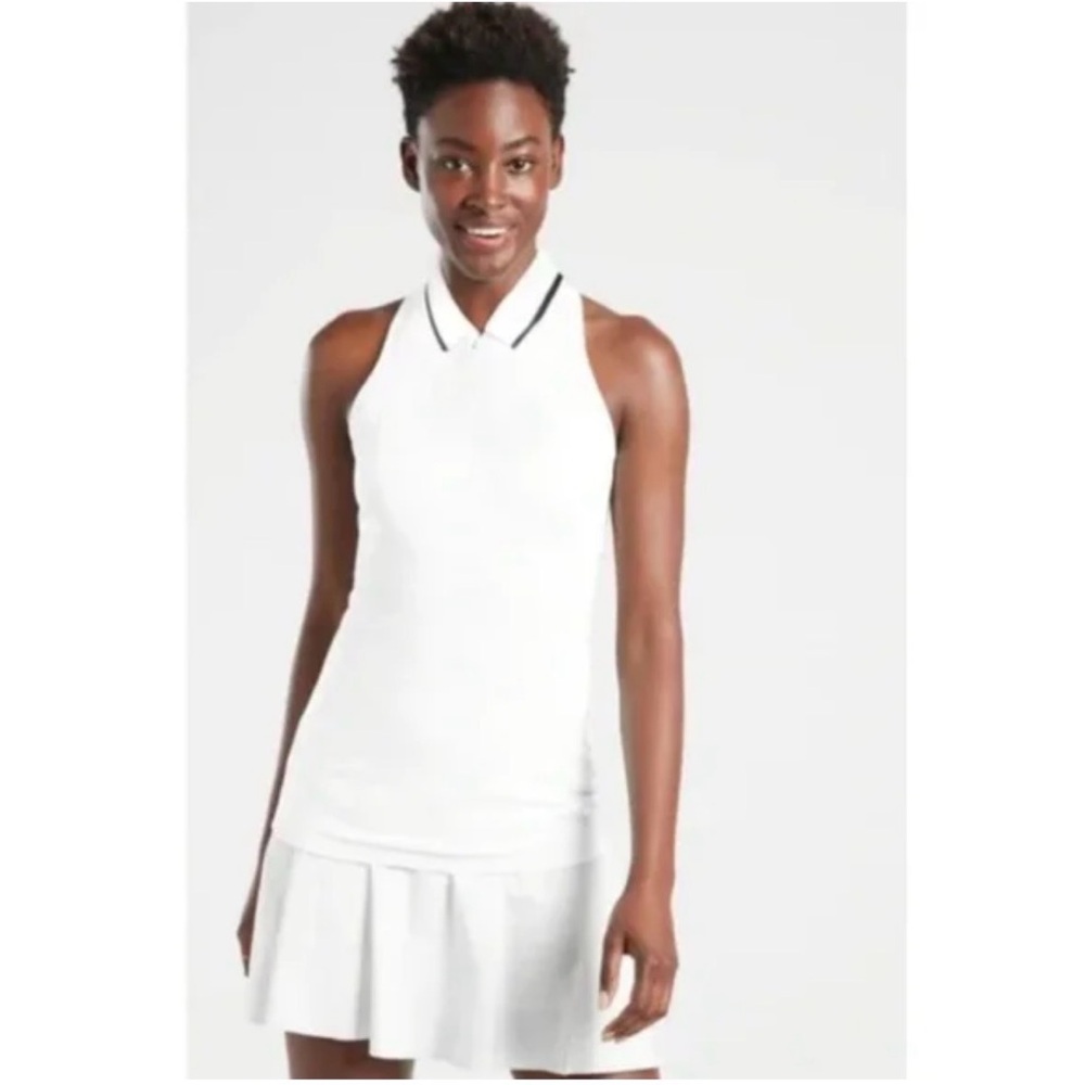 Athleta White Polo Tank